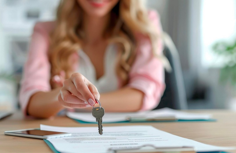 Remise de clés immobilières par notaire-marie-tayac à Mont-de-Marsan dans un bureau lumineux et accueillant